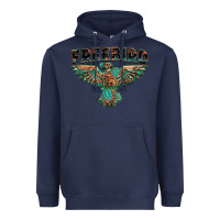 Navy aztec free bird Heavyweight Hoodie - NancyCooperArtShop