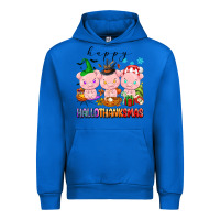 Cobalt happy hallothanksmas pigs Urban Hoodie - texasbilliewilder