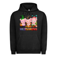Pigment Black happy hallothanksmas pigs Urban Hoodie - texasbilliewilder