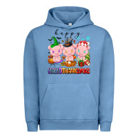 Pigment Pebble Blue happy hallothanksmas pigs Urban Hoodie - texasbilliewilder