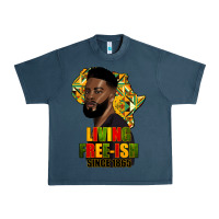 Midnight Navy juneteenth living freeish since 1865 Urban Heavy Tee - HRA Design Shop