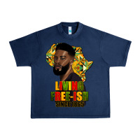 Navy juneteenth living freeish since 1865 Urban Heavy Tee - HRA Design Shop