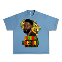 Pebble Blue juneteenth living freeish since 1865 Urban Heavy Tee - HRA Design Shop