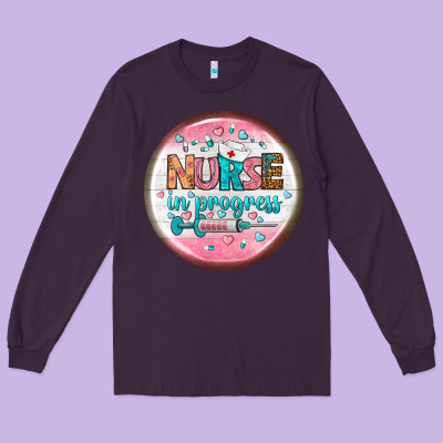 Nurse Round Earrings 2 Long Sleeve Tee Designed By Bundleandbundleshop