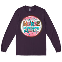 Plum nurse round earrings 2 Long Sleeve Tee - BundleAndBundleShop
