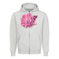 Dove Grey breast cancer patches Zipper Hoodie - Jasminsmagicworld