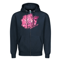 Navy breast cancer patches Zipper Hoodie - Jasminsmagicworld