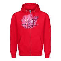 Red breast cancer patches Zipper Hoodie - Jasminsmagicworld