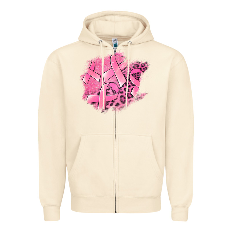Breast Cancer Patches Zipper Hoodie by Jasminsmagicworld | Teevron