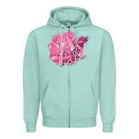Seafoam breast cancer patches Zipper Hoodie - Jasminsmagicworld