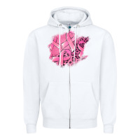White breast cancer patches Zipper Hoodie - Jasminsmagicworld