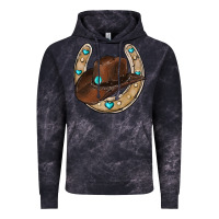 Cloud Black horseshoe cowboy hat Vintage Hoodie - RanaPortraitStore