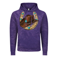 Cloud Purple horseshoe cowboy hat Vintage Hoodie - RanaPortraitStore