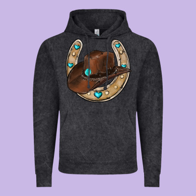 Horseshoe Cowboy Hat Vintage Hoodie Designed By Ranaportraitstore
