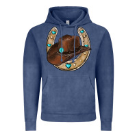 Vintage Denim horseshoe cowboy hat Vintage Hoodie - RanaPortraitStore