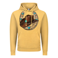 Vintage Mustard horseshoe cowboy hat Vintage Hoodie - RanaPortraitStore