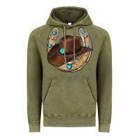 Vintage Olive horseshoe cowboy hat Vintage Hoodie - RanaPortraitStore