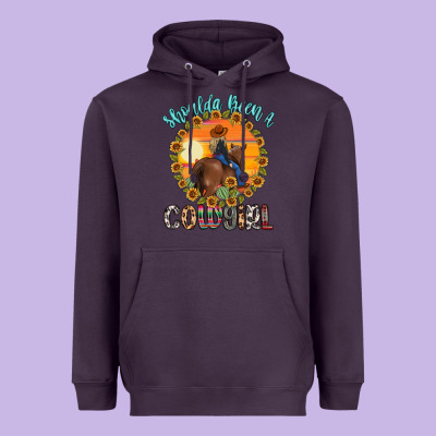 Shoulda Been A Cowgirl Heavyweight Hoodie Designed By Maliassmallbusiness