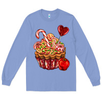 Colony Blue Christmas candy cupcake Long Sleeve Tee - AdoDesignShop