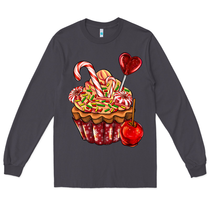 Christmas Candy Cupcake Long Sleeve Tee by AdoDesignShop | Teevron
