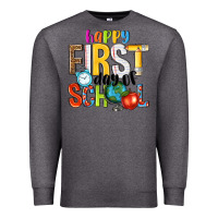 Charcoal Heather happy first day of school Premium Sweatshirt - NancyCooperArtShop