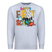Heather Grey happy first day of school Premium Sweatshirt - NancyCooperArtShop