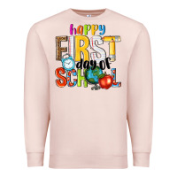 Pale Pink happy first day of school Premium Sweatshirt - NancyCooperArtShop