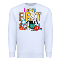 White happy first day of school Premium Sweatshirt - NancyCooperArtShop