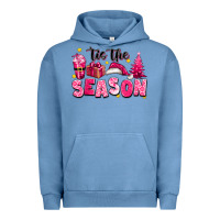 Pigment Pebble Blue Pink 'tis the season Christmas Urban Hoodie - texasbilliewilder