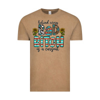 Vintage Coffee Behind Every Bad Bitch is a Carseat Vintage Tee - CowhideDigitalArt