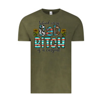 Vintage Olive Behind Every Bad Bitch is a Carseat Vintage Tee - CowhideDigitalArt