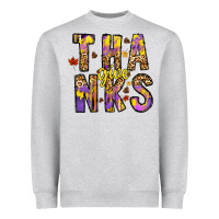 Heather Grey give thanks Heavyweight Sweatshirt - CowhideDigitalArt