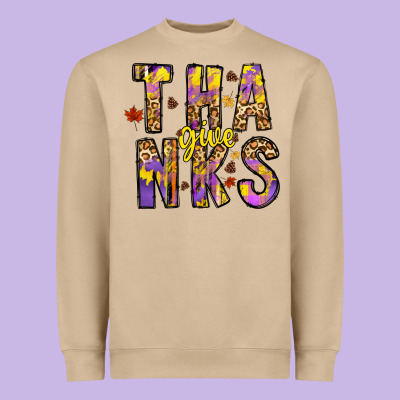 Give Thanks Heavyweight Sweatshirt Designed By Cowhidedigitalart