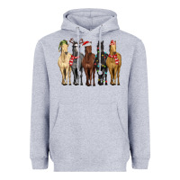 Heather Grey horses with christmas Heavyweight Hoodie - MaliasSmallBusiness
