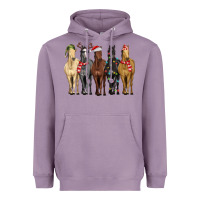 Lavender horses with christmas Heavyweight Hoodie - MaliasSmallBusiness
