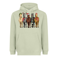 Matcha horses with christmas Heavyweight Hoodie - MaliasSmallBusiness