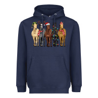 Navy horses with christmas Heavyweight Hoodie - MaliasSmallBusiness