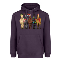 Plum horses with christmas Heavyweight Hoodie - MaliasSmallBusiness