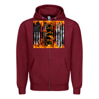 Burgundy Western Firefighter Dad Zipper Hoodie - LillyAllenDesigns