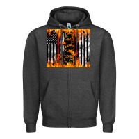 Charcoal Heather Western Firefighter Dad Zipper Hoodie - LillyAllenDesigns