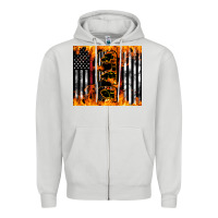 Dove Grey Western Firefighter Dad Zipper Hoodie - LillyAllenDesigns