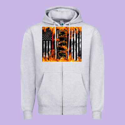 Western Firefighter Dad Zipper Hoodie Designed By Lillyallendesigns