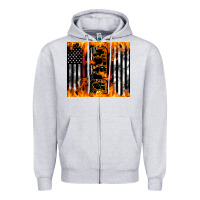Heather Grey Western Firefighter Dad Zipper Hoodie - LillyAllenDesigns