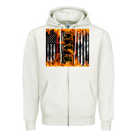 Oatmeal Heather Western Firefighter Dad Zipper Hoodie - LillyAllenDesigns