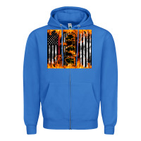 True Royal Western Firefighter Dad Zipper Hoodie - LillyAllenDesigns