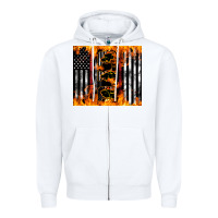 White Western Firefighter Dad Zipper Hoodie - LillyAllenDesigns