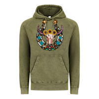Vintage Olive western horseshoe skull Vintage Hoodie - RanaPortraitStore