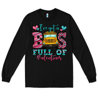 Black i've got a bus full of valentines school bus Long Sleeve Tee - Jasminsmagicworld