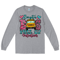 Heather Grey i've got a bus full of valentines school bus Long Sleeve Tee - Jasminsmagicworld