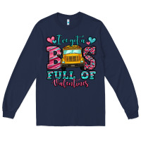 Navy i've got a bus full of valentines school bus Long Sleeve Tee - Jasminsmagicworld
